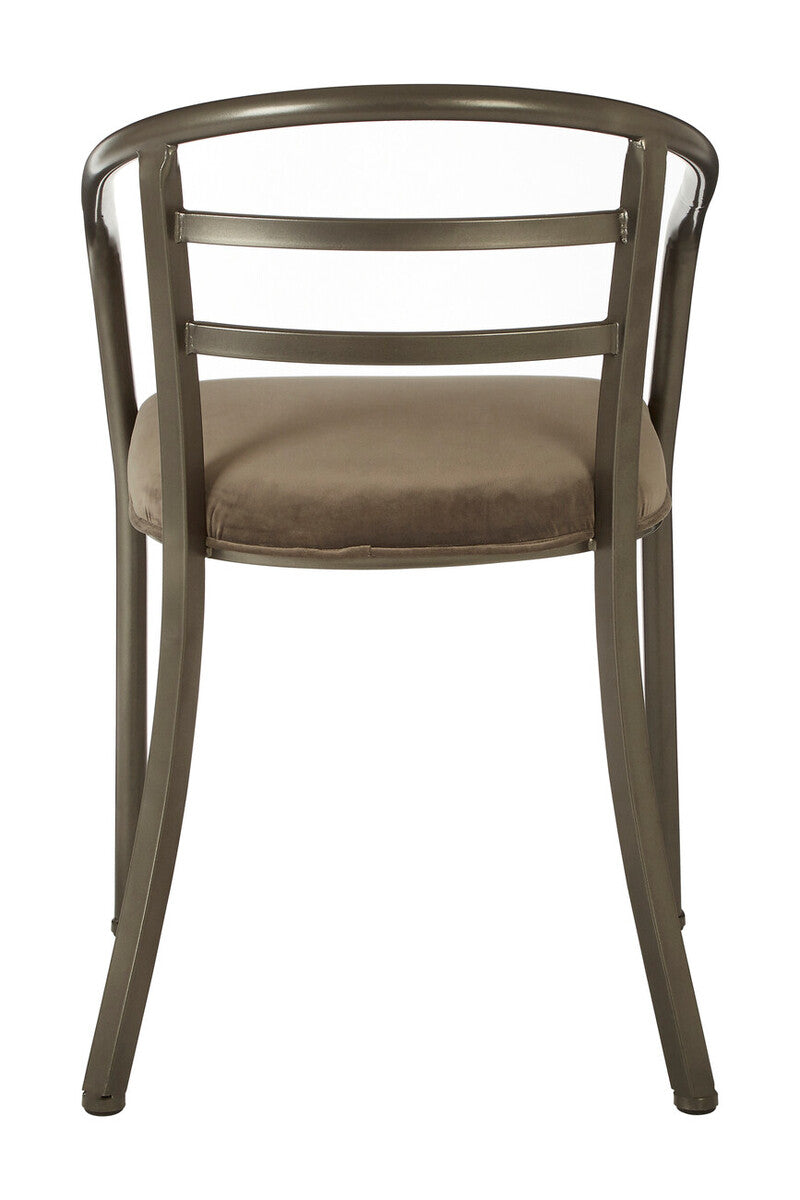 New Foundry Brown Fabric Curved Dining Chair