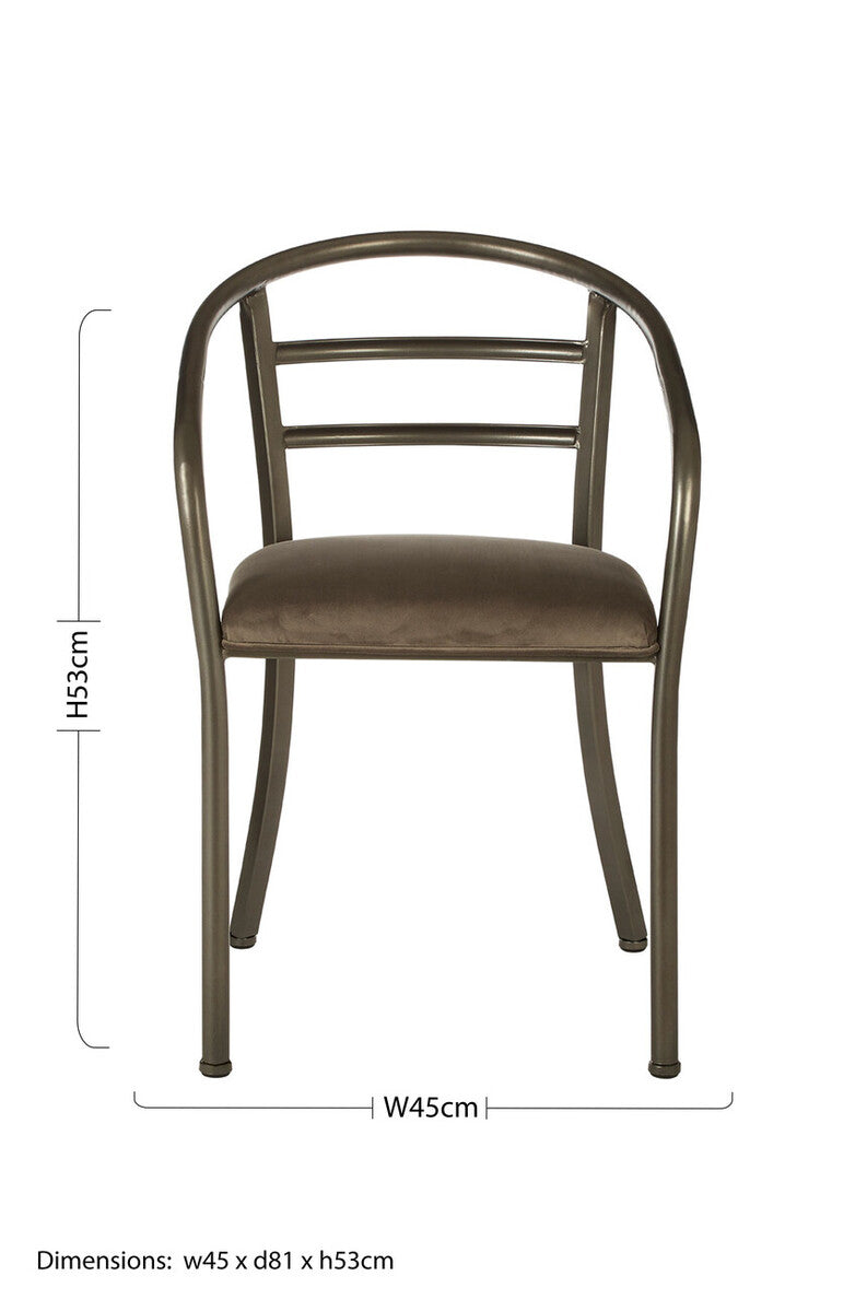 New Foundry Brown Fabric Curved Dining Chair