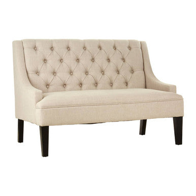 Doucet Natural Linen High Back Bench