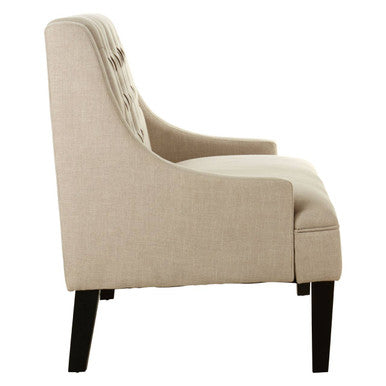 Doucet Natural Linen High Back Bench