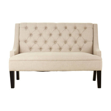 Doucet Natural Linen High Back Bench