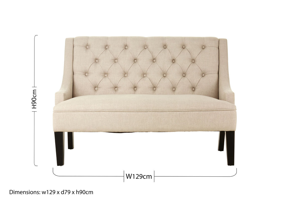 Doucet Natural Linen High Back Bench
