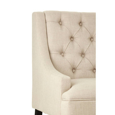 Doucet Natural Linen High Back Bench
