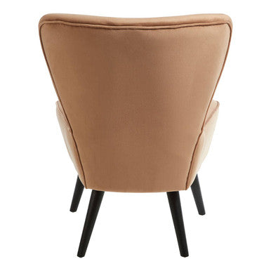 Darcy Natural Fabric Chair with Black Wooden Legs