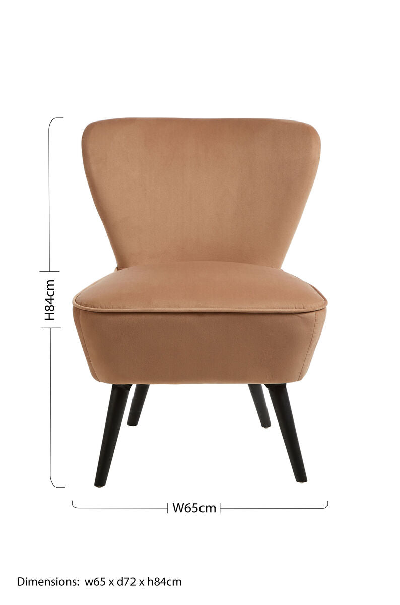 Darcy Natural Fabric Chair with Black Wooden Legs