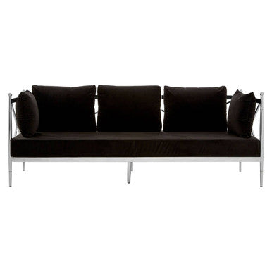 Novo Black Velvet 3 Seater Sofa