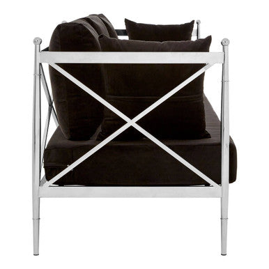 Novo Black Velvet 3 Seater Sofa