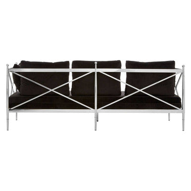 Novo Black Velvet 3 Seater Sofa