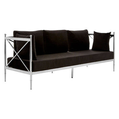 Novo Black Velvet 3 Seater Sofa