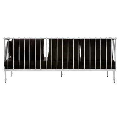 Novo Black Velvet 3 Seater Sofa with Silver Frame