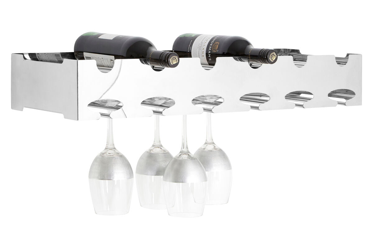 6 Bottle Silver Wide Wine Rack | Novo
