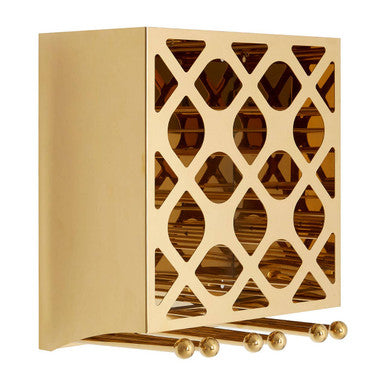 12 Bottle Gold Finish Wine Rack | Novo