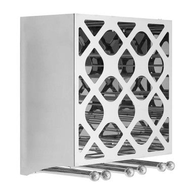 12 Bottle Silver Finish Wine Rack | Novo