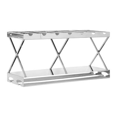 2 Tier 7 Bottle Silver Wine Rack | Novo
