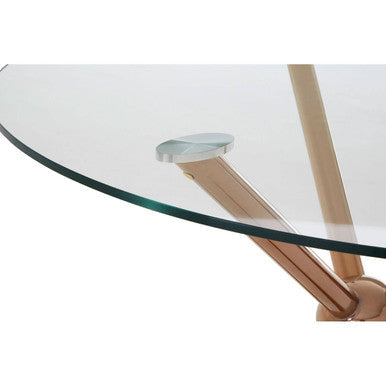 Novo Clear Glass and Rose Gold Finish Coffee Table