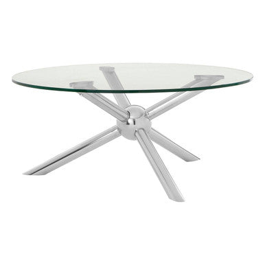 Novo Clear Glass and Silver Finish Coffee Table