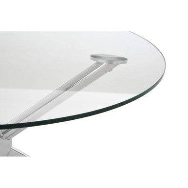 Novo Clear Glass and Silver Finish Coffee Table