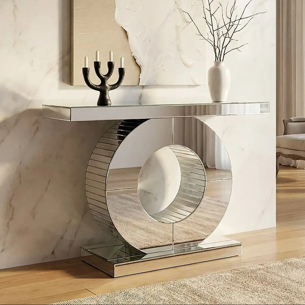 Gianara Mirrored Console Table