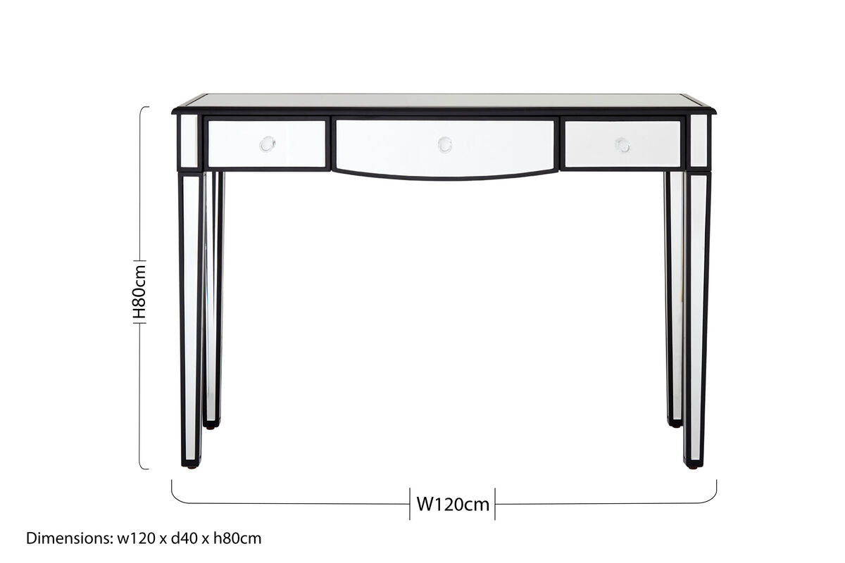 Graciela Mirrored 3 Drawer Console Table