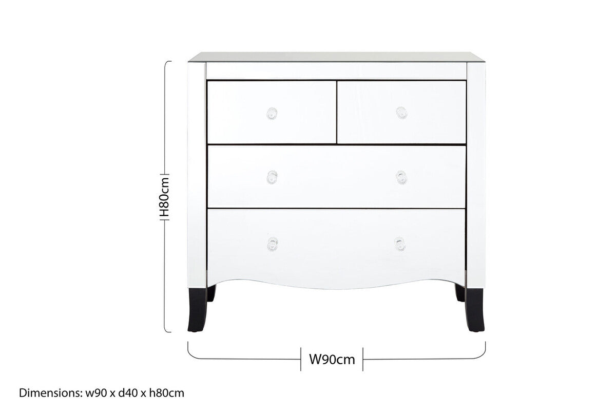 Graciela Mirrored 4 Drawer Chest