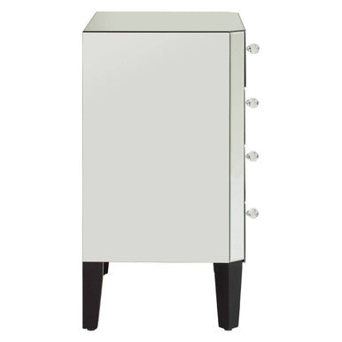 Gabriella Mirrored 4 Drawer Chest with Crystal Handles