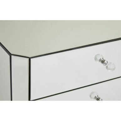 Gabriella Mirrored 4 Drawer Chest with Crystal Handles