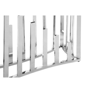 Eliza Black Glass and Silver Finish Console Table