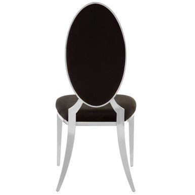 Eliza Black Velvet Dining Chair with Silver Finish Frame