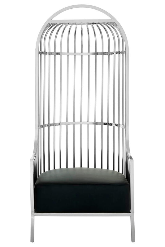 Eliza Silver Finish Dome Cage Chair