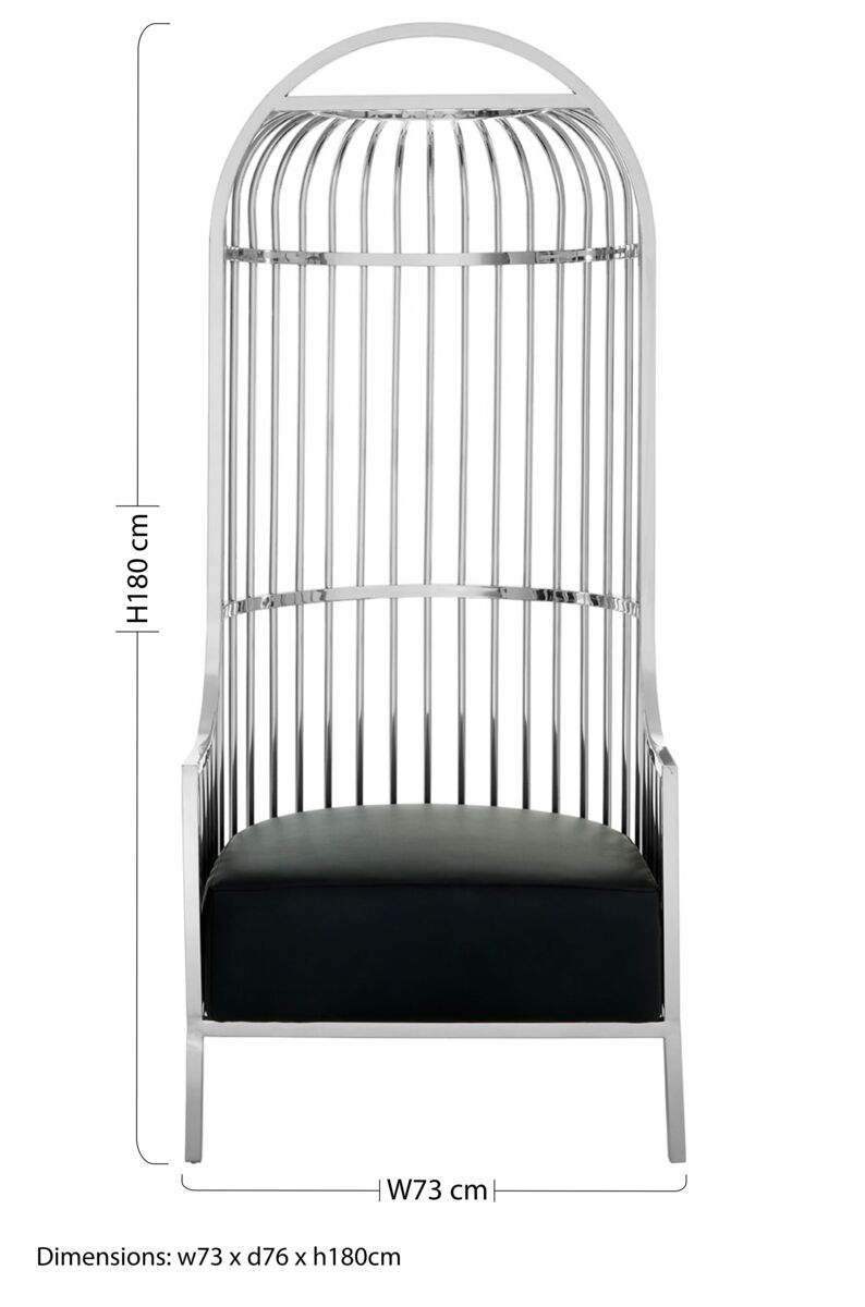 Eliza Silver Finish Dome Cage Chair