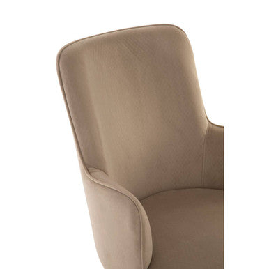 Eliza Beige Velvet Dining Chair with Gold Finish Frame