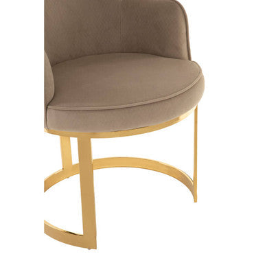 Eliza Beige Velvet Dining Chair with Gold Finish Frame