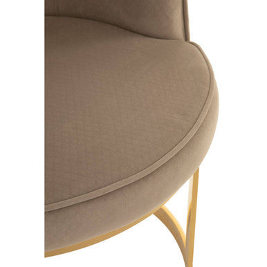 Eliza Beige Velvet Dining Chair with Gold Finish Frame