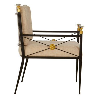 Monroe White Linen Lounge Chair