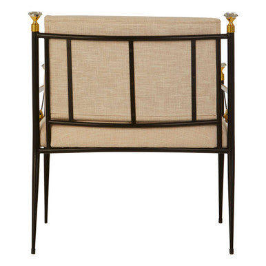 Monroe White Linen Lounge Chair