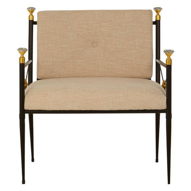 Monroe White Linen Lounge Chair