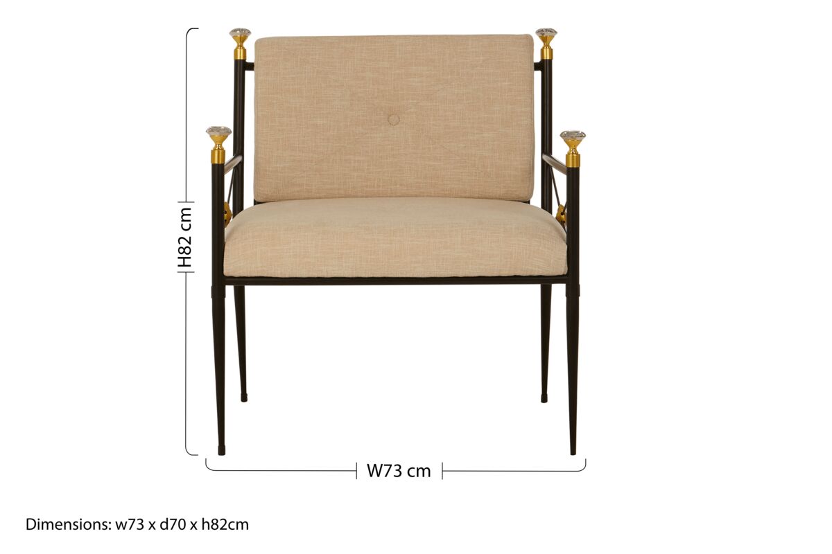 Monroe White Linen Lounge Chair