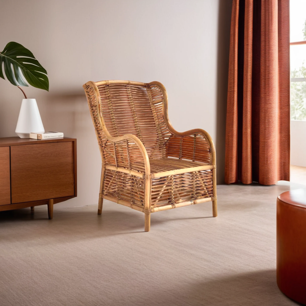 Manado Grey Kubu Rattan Arm Chair