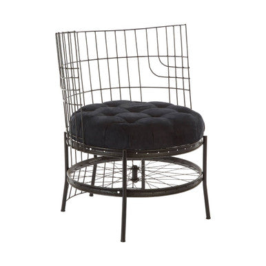 Mantis Black Fabric Wheel Design Chair