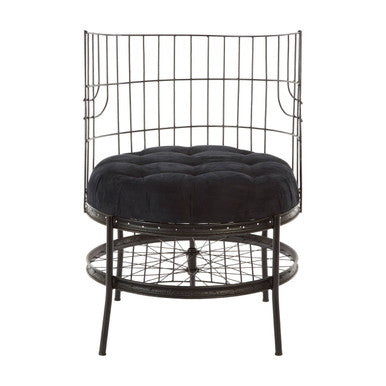 Mantis Black Fabric Wheel Design Chair