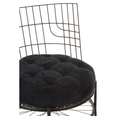 Mantis Black Fabric Wheel Design Chair