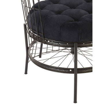 Mantis Black Fabric Wheel Design Chair
