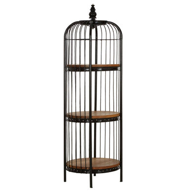 Mantis Black Finish Medium 3 Tier Bird Cage Shelf Unit