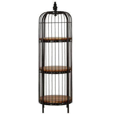 Mantis Black Finish Medium 3 Tier Bird Cage Shelf Unit