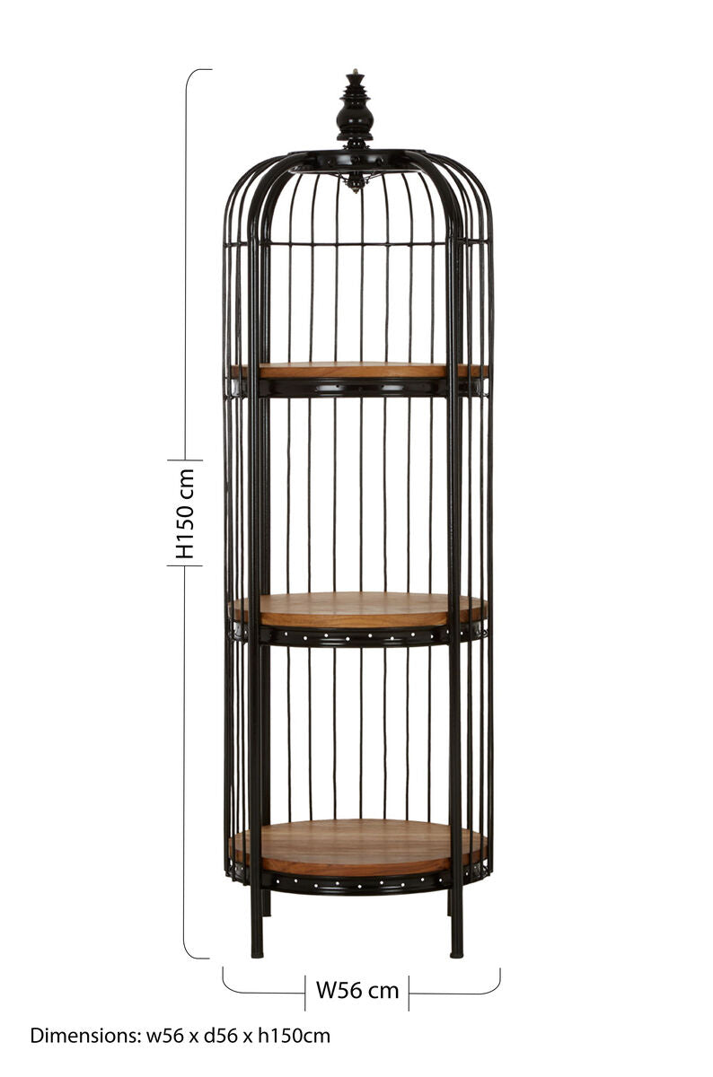 Mantis Black Finish Medium 3 Tier Bird Cage Shelf Unit