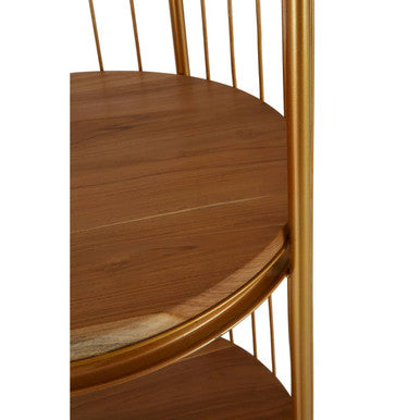 Medium Gold Finish Birdcage Shelf Unit | Mantis