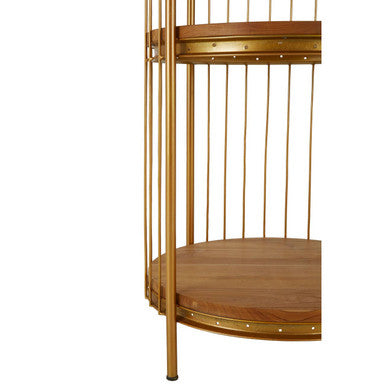 Medium Gold Finish Birdcage Shelf Unit | Mantis