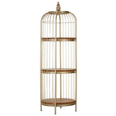 3 Tier Champagne Gold Birdcage Shelf Unit | Mantis