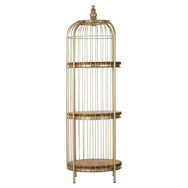 3 Tier Champagne Gold Birdcage Shelf Unit | Mantis