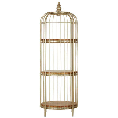 3 Tier Champagne Gold Birdcage Shelf Unit | Mantis